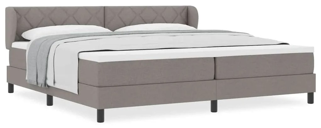 vidaXL Κρεβάτι box spring με στρώμα Taupe 200 x 200 cm ύφασμα