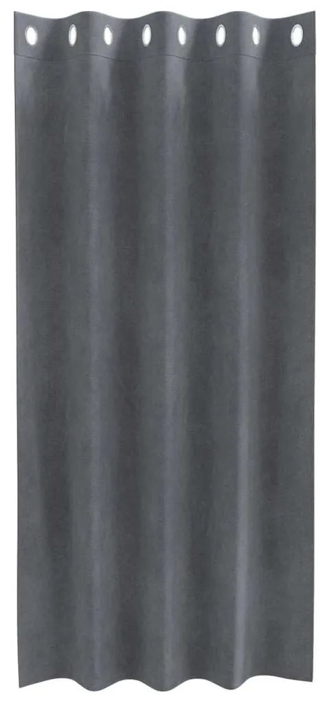 vidaXL Κουρτίνες με κουρτίνες 2 pcs Ανοιχτό γκρι 140 x 175 cm Βελούδο