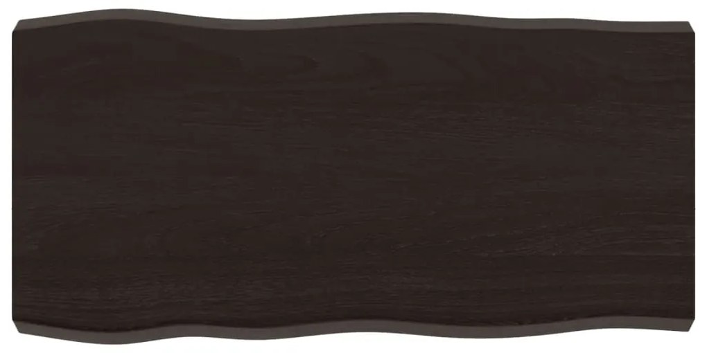 vidaXL Επιφ Τραπεζιού Αν Καφέ 80x40x(2-6)εκ. Ακατέργ. Μασίφ Ξύλο Δρυός