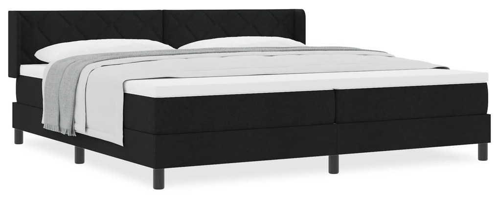 vidaXL Κρεβάτι με ελατήρια Μαύρο 200 x 200 cm Ύφασμα και αφρός