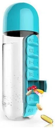 Pill Box Πλαστικό Παγούρι 600ml Διάφανο