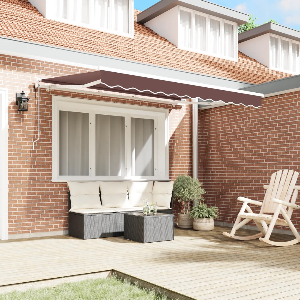vidaXL Σκηνίτσα Αναδιπλούμενη Καφέ 350 x 200 cm Πολυεστέρας, Αλουμίνιο
