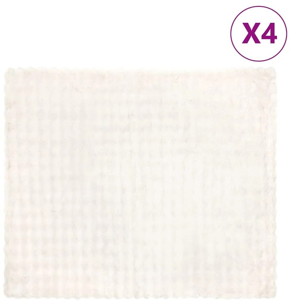 vidaXL Ψεύτικη κουβέρτα από κουνέλι 4 pcs Λευκό 240 x 270 εκ.