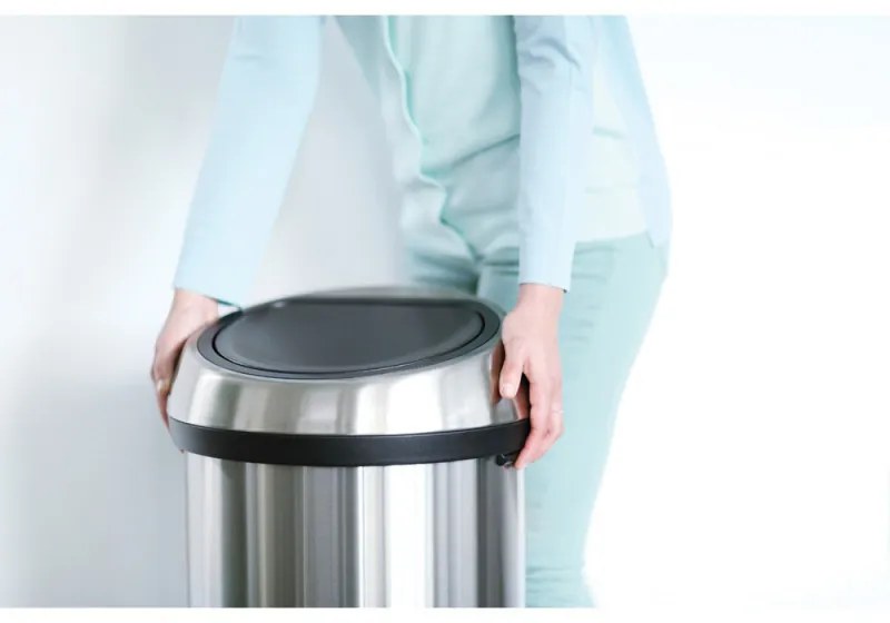 Κάδος BrabantiaTouch 647246, 60 l, Ομαλό και αθόρυβο άνοιγμα, Λευκό