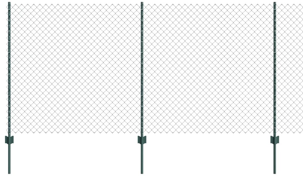 Τείχος και Πόστ Πράσινο 1,2 x 10 m Ατσάλι