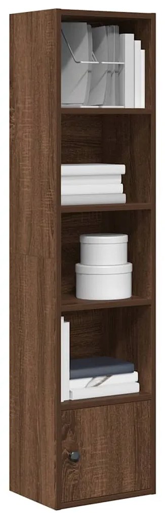 Βιβλιοθήκη Καφέ Δρυς 31x24x127 εκ. από Επεξεργασμένο Ξύλο