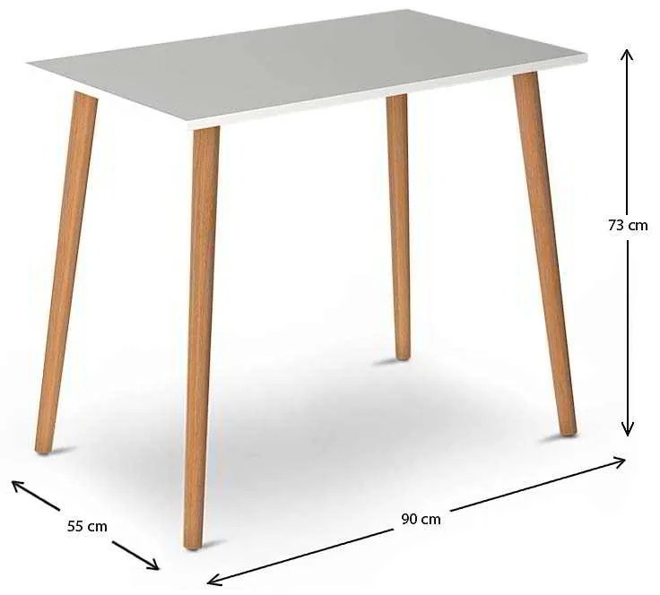 Τραπέζι Fiona Megapap από μελαμίνη χρώμα λευκό 90x55x75εκ.