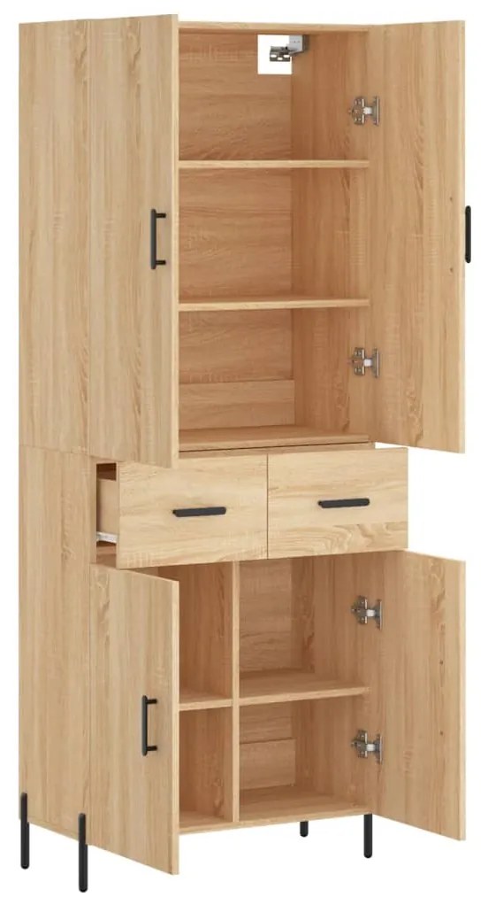 vidaXL Ντουλάπι Sonoma δρυς 69,5 x 34 x 180 εκ. από Επεξεργασμένο Ξύλο