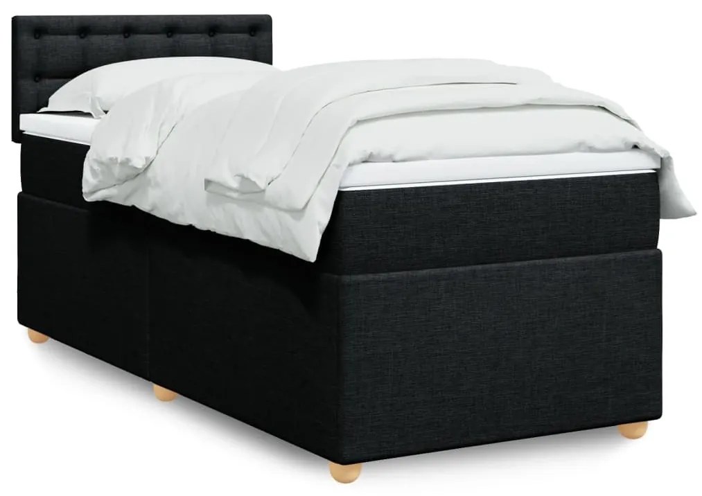 ΚΡΕΒΑΤΙ BOXSPRING ΜΕ ΣΤΡΩΜΑ ΜΑΥΡΟ SINGLE ΥΦΑΣΜΑΤΙΝΑ 3286863