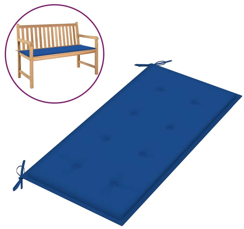 Μαξιλάρι Πάγκου Κήπου Μπλε Ρουά 100x50x3 εκ. Ύφασμα Oxford