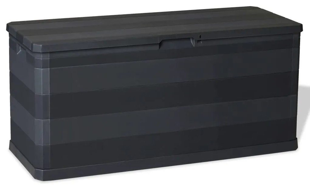 vidaXL Μπαούλο Αποθήκευσης Κήπου Μαύρο 117 x 45 x 56 εκ.