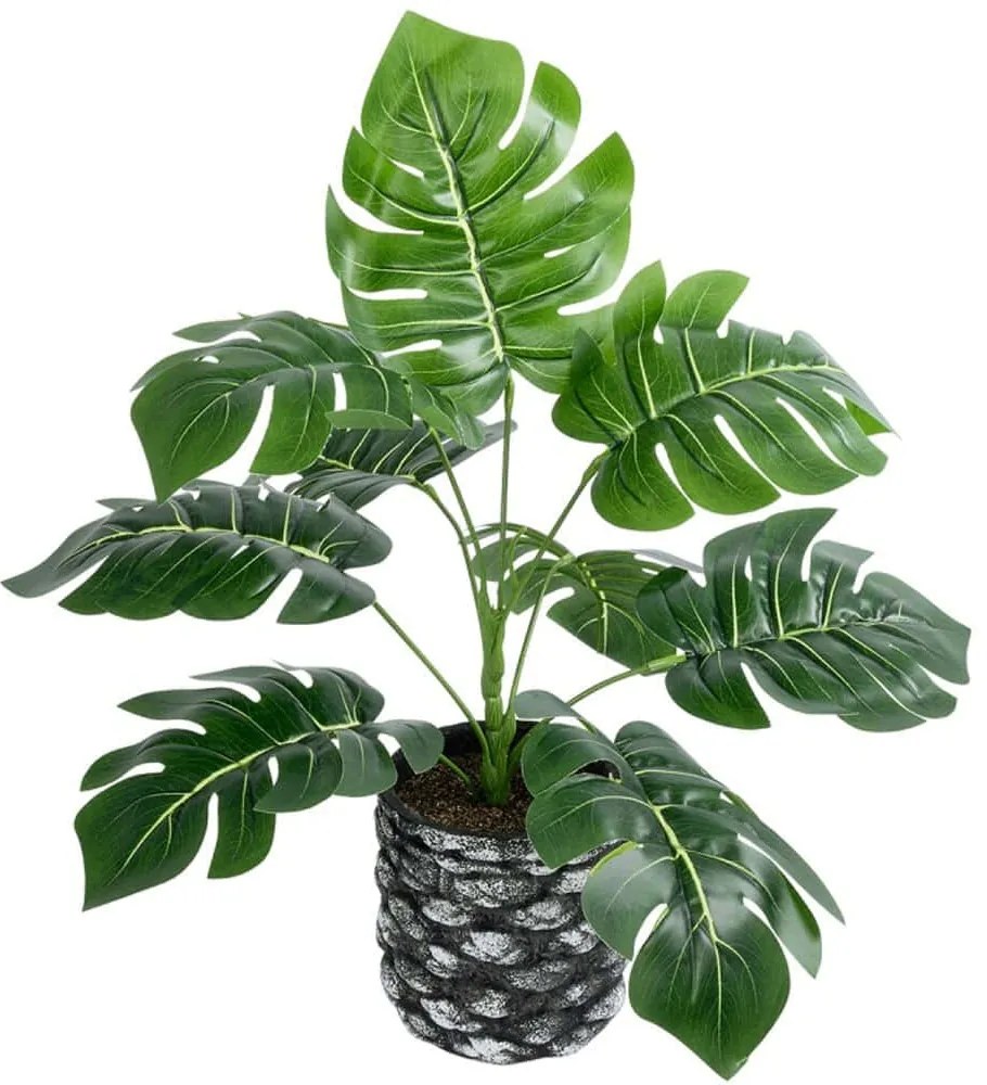 Τεχνητό Φυτό Monstera 20893 Φ40x33cm Grey-Green GloboStar Πολυαιθυλένιο,Ύφασμα