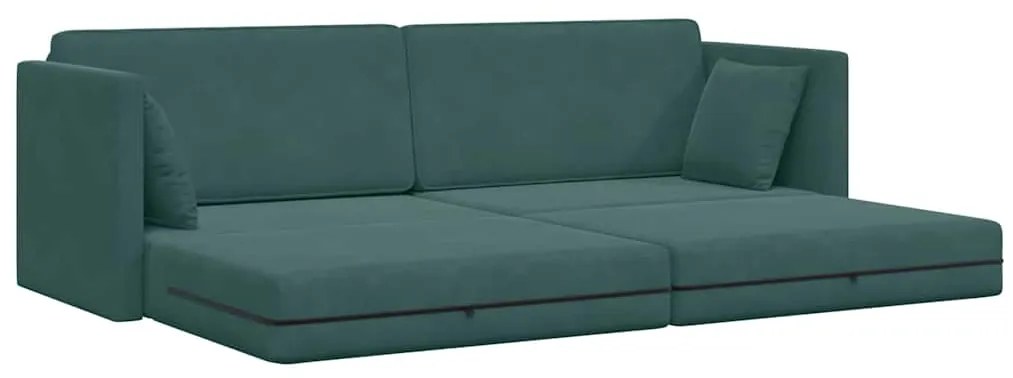 vidaXL Καναπές-κρεβάτι Σκούρο πράσινο 213 x 76 x 77 εκ Βελούδο