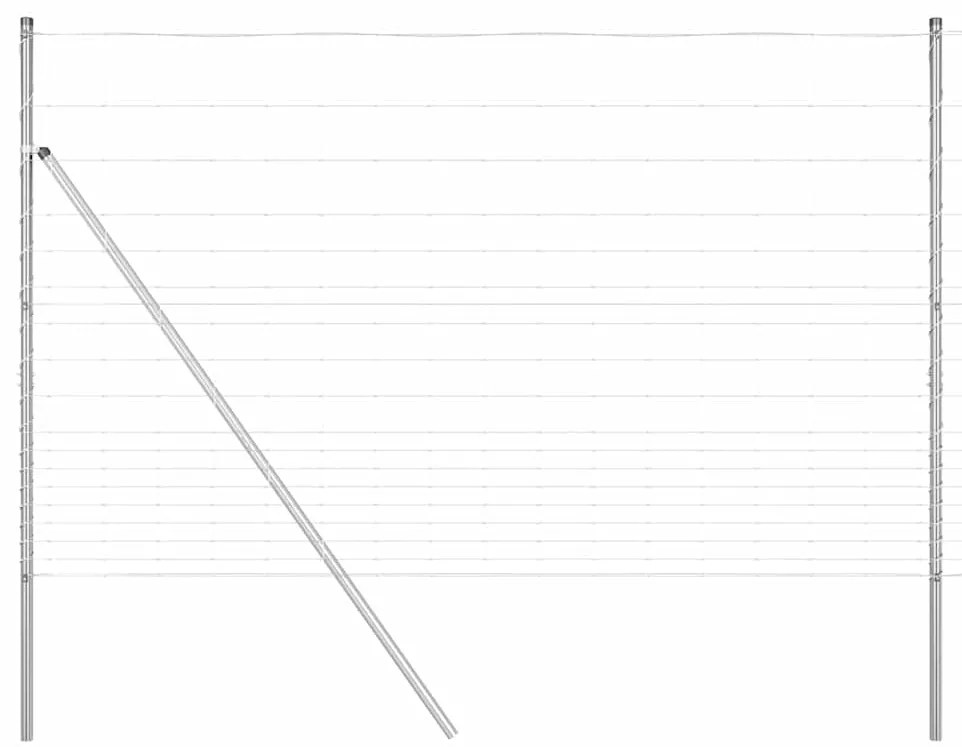 vidaXL Περίφραξη αγρού Ασημί 25 x 1.5 m Γαλβανισμένος χάλυβας
