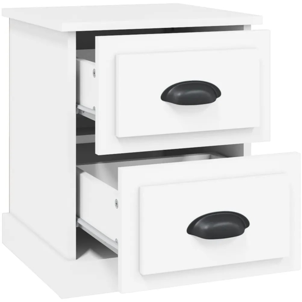 vidaXL Κομοδίνα 2 τεμ. Λευκά 39 x 39 x 47,5 εκ. από Επεξεργασμένο Ξύλο