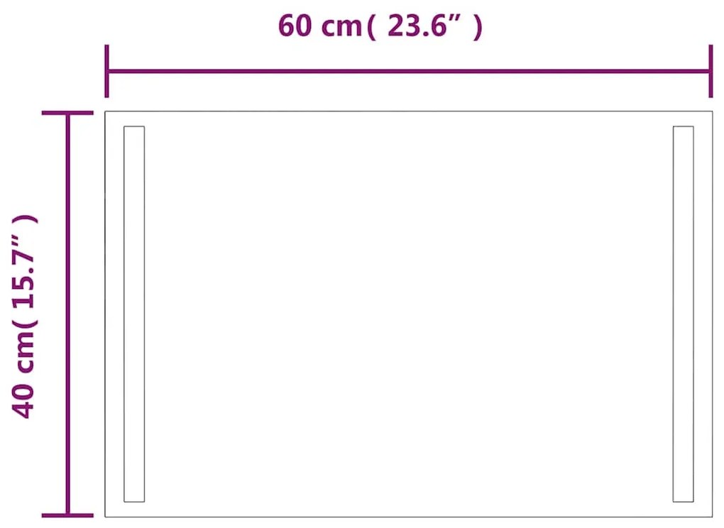 vidaXL Καθρέφτης Μπάνιου με LED 60x40 εκ.