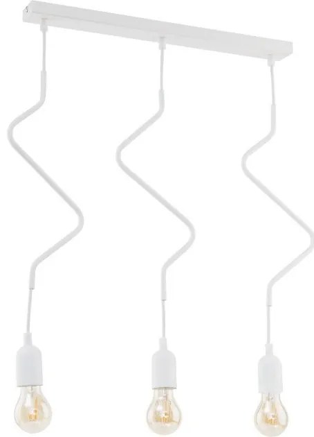 Κρεμαστό Φωτιστικό Οροφής Ράγα Zigzag 3 χρώματα TK Lighting-2436-Λευκό 2436
