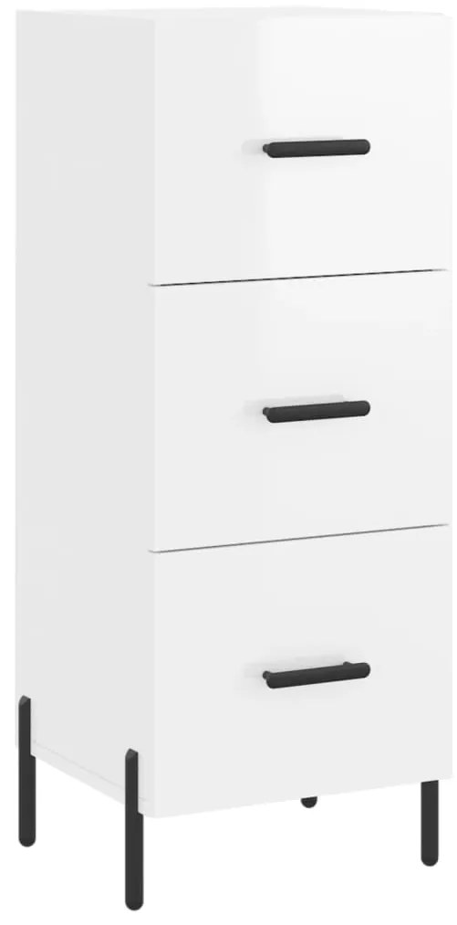 vidaXL Ντουλάπι Γυαλιστερό Λευκό 34,5x34x90 εκ. Επεξεργασμένο Ξύλο