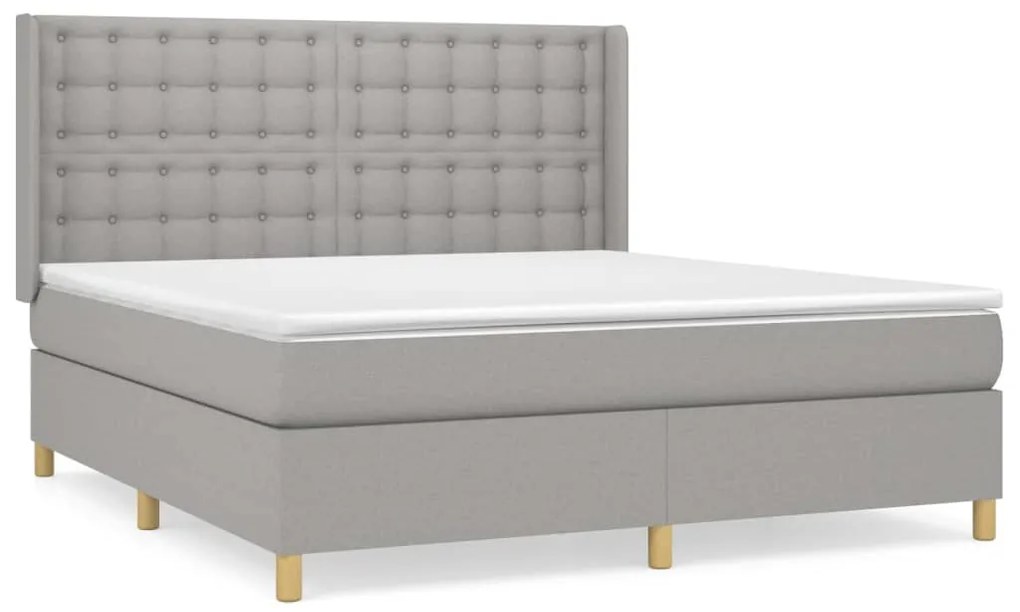 ΚΡΕΒΑΤΙ BOXSPRING ΜΕ ΣΤΡΩΜΑ ΑΝΟΙΧΤΟ ΓΚΡΙ 180X200 ΕΚ. ΥΦΑΣΜΑΤΙΝΟ 3132329