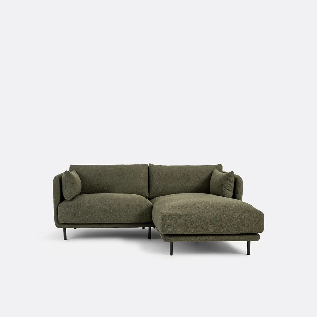 Γωνιακός καναπές Compact με μπουκλέ ύφασμα – Victor