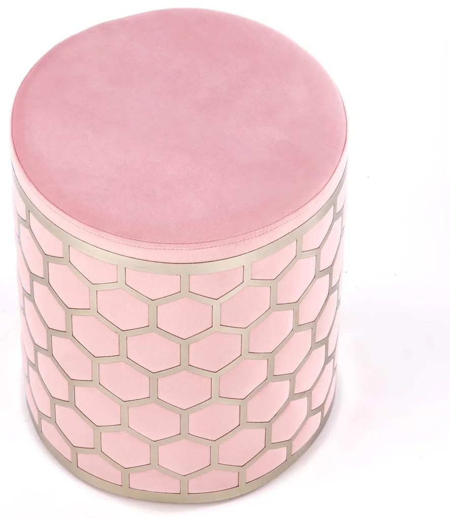 AQUA pouffe color: light pink, silver DIOMMI V-CH-AQUA-PUFA-J.RÓŻOWY