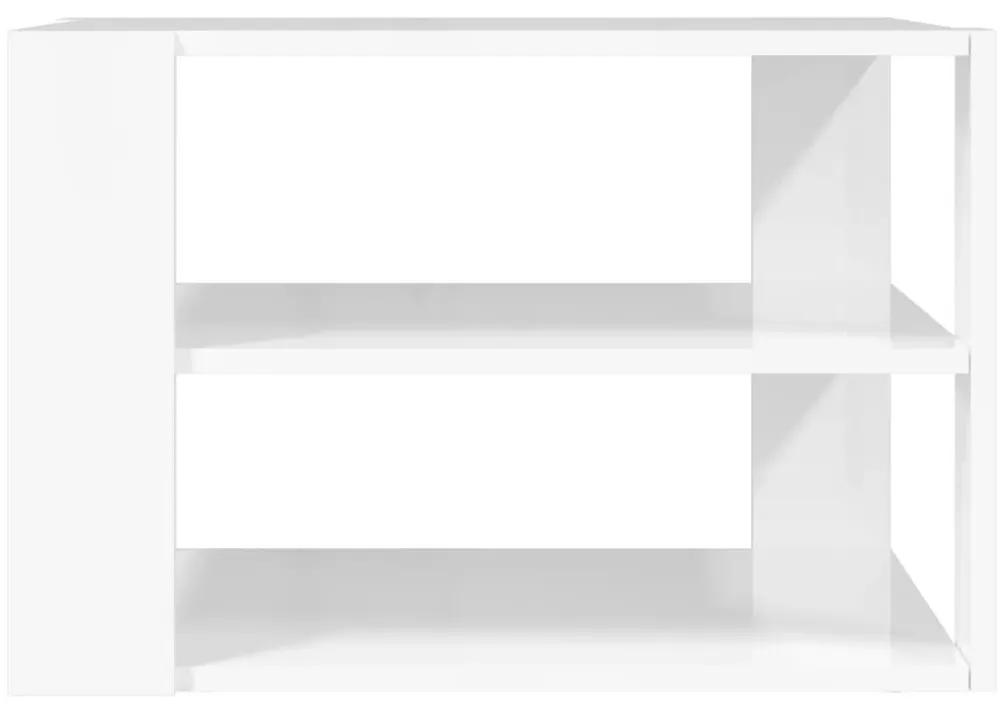 Τραπεζάκι Σαλονιού Γυαλ. Λευκό 59,5x59,5x40 εκ. Επεξεργ. Ξύλο - Λευκό