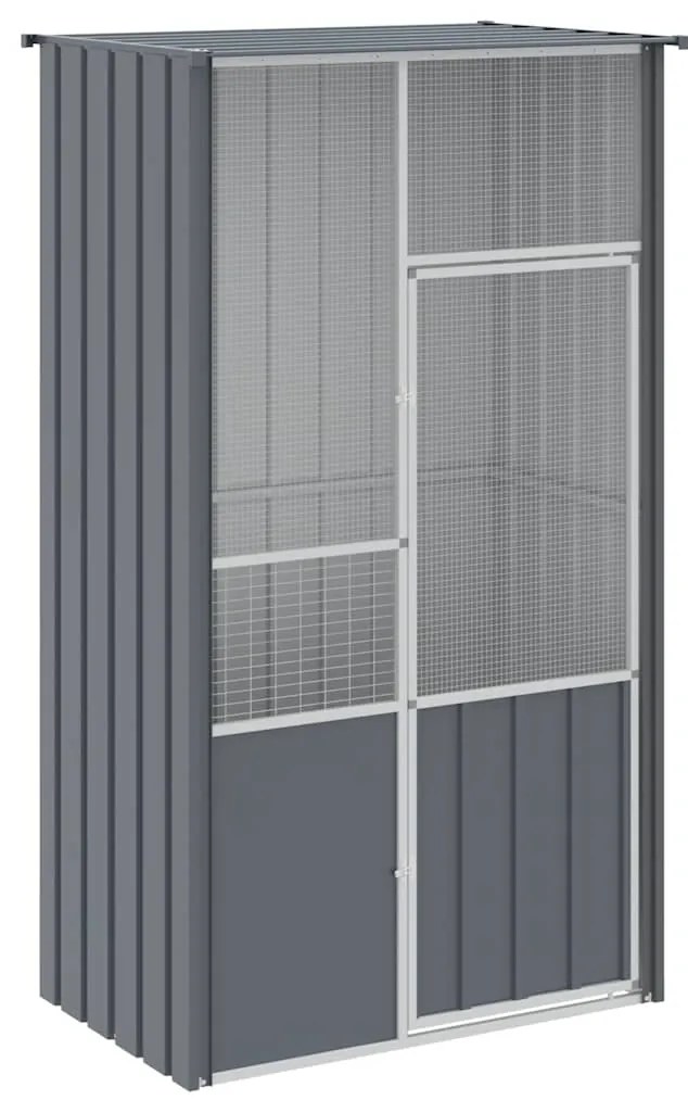 vidaXL Κλουβί Πουλιών Ανθρακί 115x78x200 εκ. από Γαλβανισμένο Χάλυβα