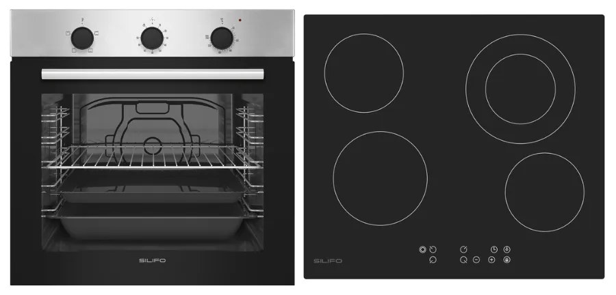 ΣΕΤ ΦΟΥΡΝΟΣ ΗΛΕΚΤΡΙΚΟΣ SF6850BOI INOX 83LT + ΕΣΤΙΑ ΚΕΡΑΜΙΚΗ SF6822HV5 SILIFO