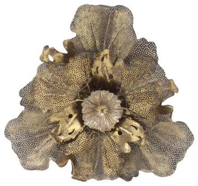 Διακοσμητικό Τοίχου Flower 1-160-220-037 54,5x8x50,5cm Gold Etiquette Μέταλλο