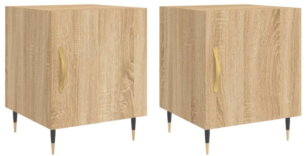 vidaXL Κομοδίνα 2 τεμ. Sonoma Δρυς 40 x 40 x 50 εκ. από Επεξεργ. Ξύλο