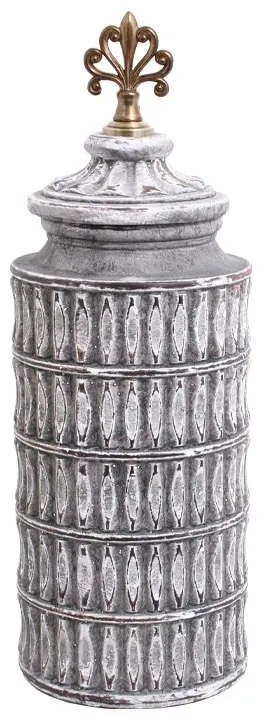 Βάζο 818694 373-121-643 16x16x47cm Grey-Gold Ceramic