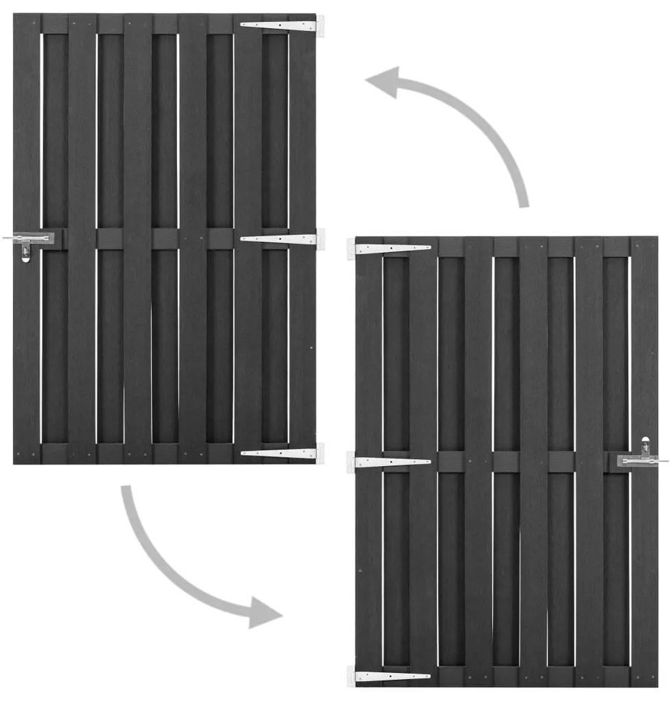 vidaXL Πόρτα Φράχτη Γκρι 100 x 150 εκ. από WPC