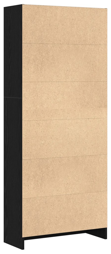 vidaXL Μαύρη Βιβλιοθήκη - 60 x 24 x 143 εκ. - Φτιαγμένη από Μηχανικά Ξύλα