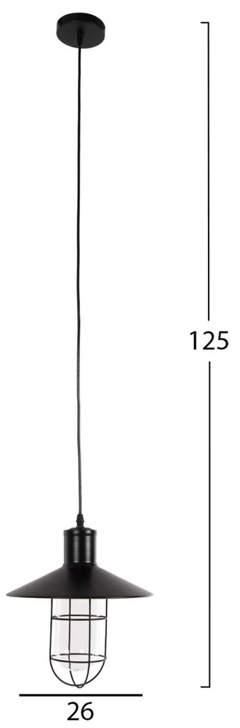 ΦΩΤΙΣΤΙΚΟ ΟΡΟΦΗΣ ΚΡΕΜΑΣΤΟ HM4119 ΜΑΥΡΟ ΜΕΤΑΛΛΙΚΟ-ΓΥΑΛΙ Φ26x125Yεκ