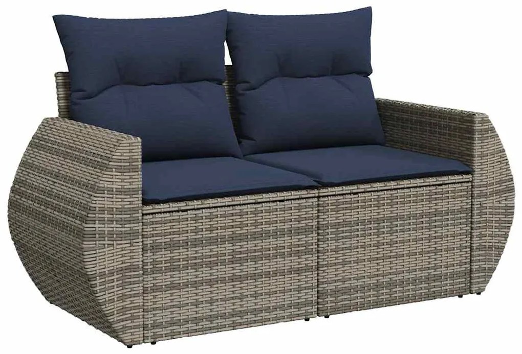 vidaXL Σαλόνι Κήπου 11 Τεμαχίων Γκρι από Συνθετικό Ρατάν με Μαξιλάρια