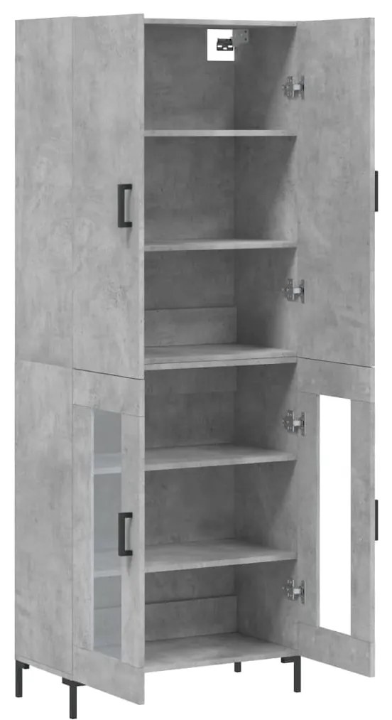 vidaXL Ντουλάπι Γκρι Σκυροδέματος 69,5x34x180 εκ. Επεξεργασμένο Ξύλο