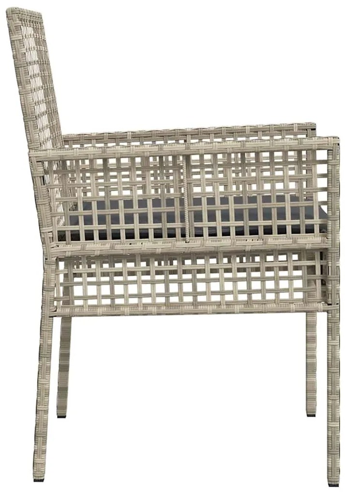 vidaXL Καρέκλα Κήπου 2 pcs Ανοιχτό γκρι 53 x 60 x 85εκ συνθετικό ρατάν
