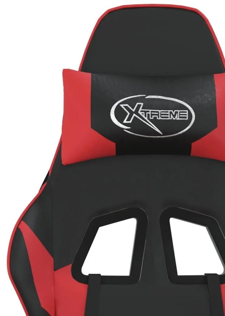 Καρέκλα Gaming Μασάζ Μαύρο/Κόκκινο από Συνθετικό Δέρμα - Κόκκινο