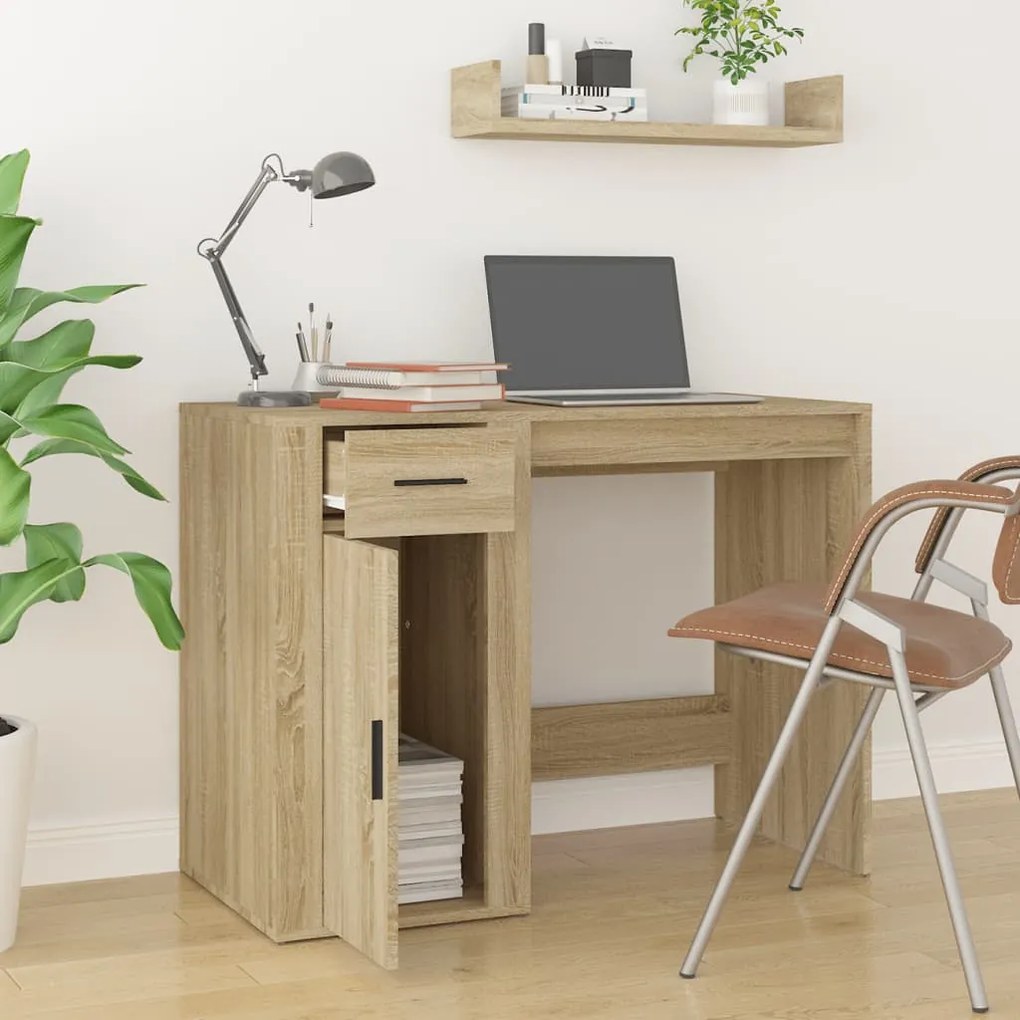 vidaXL Γραφείο Sonoma Δρυς 100x49x75 εκ. από Επεξεργασμένο Ξύλο