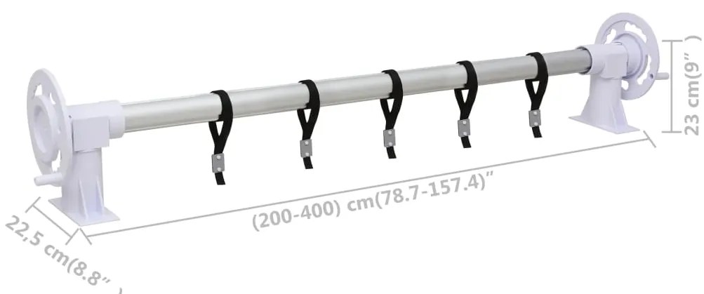 vidaXL Roller Καλύμματος Πισίνας με Πλαστική Βάση