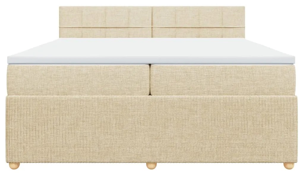 ΚΡΕΒΑΤΙ BOXSPRING ΜΕ ΣΤΡΩΜΑ ΚΡΕΜ 200X200 ΕΚ. ΥΦΑΣΜΑΤΙΝΟ 3289868