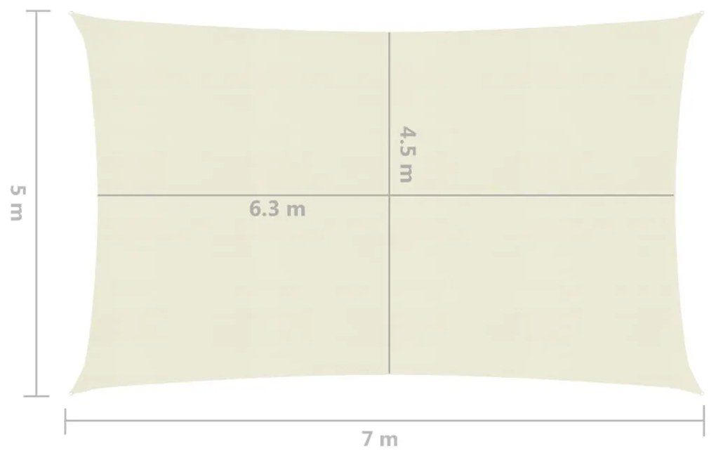 Πανί Σκίασης Κρεμ 5 x 7 μ. από HDPE 160 γρ./μ² - Κρεμ