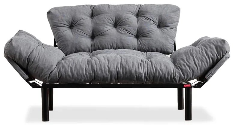 Καναπές κρεβάτι PWF-0018 pakoworld 2θέσιος με ύφασμα χρώμα γκρι 155x73x85cm Model: 071-000662
