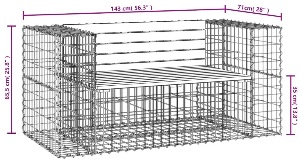 ΠΑΓΚΑΚΙ ΚΗΠΟΥ ΣΥΡΜΑΤΟΚΙΒΩΤΙΟ 143X71X65,5 ΕΚ. ΜΑΣΙΦ ΞΥΛΟ ΠΕΥΚΟΥ 834377