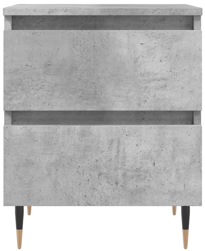 vidaXL Κομοδίνα 2 τεμ. Γκρι Σκυροδ. 40x35x50 εκ. Επεξεργασμένο Ξύλο