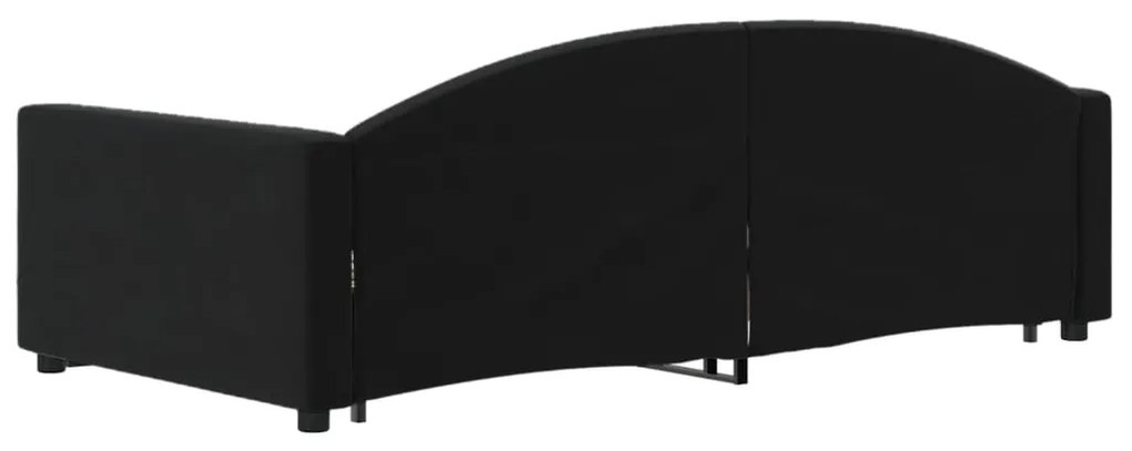 vidaXL Καναπές Κρεβάτι Συρόμενος Μαύρο 90x200 εκ. Βελούδο &amp; Συρτάρια