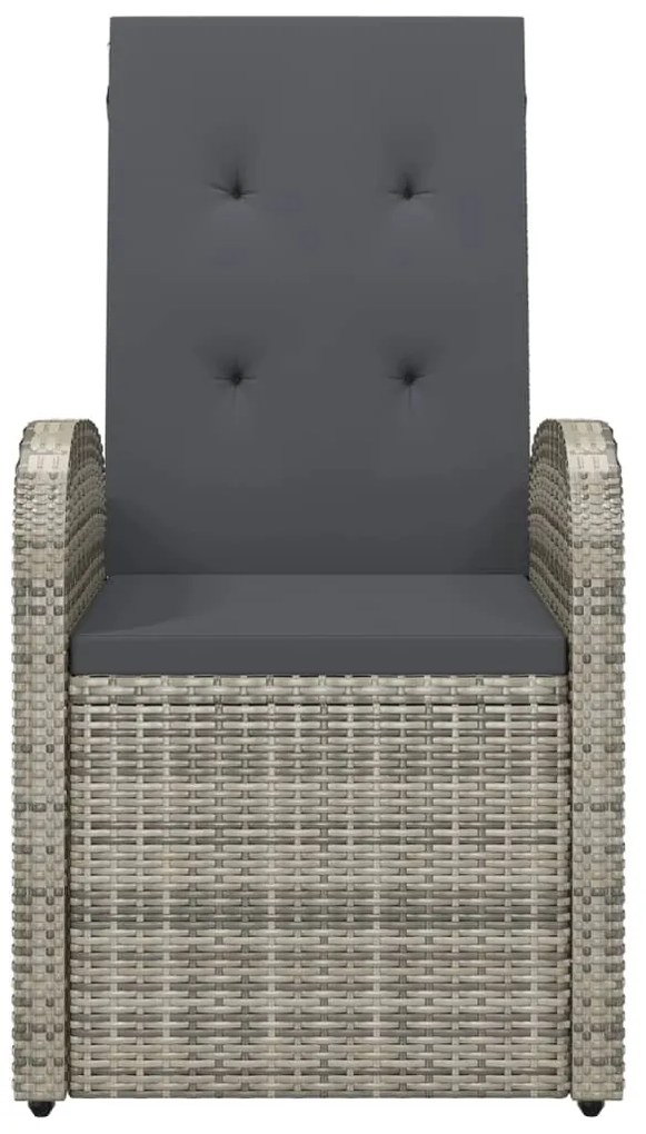 vidaXL Καρέκλες Κήπου Ανακλινόμενες 2 τεμ Συνθετικό Ρατάν με Μαξιλάρια