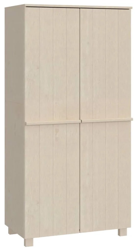 vidaXL Ντουλάπα HAMAR Καφέ Μελί 89 x 50 x 180 εκ. Μασίφ Ξύλο Πεύκου