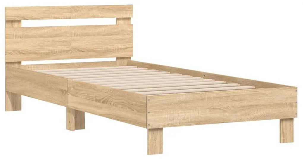 vidaXL Πλαίσιο Κρεβατιού με Κεφαλάρι Sonoma Δρυς 100x200εκ. Επεξ. Ξύλο