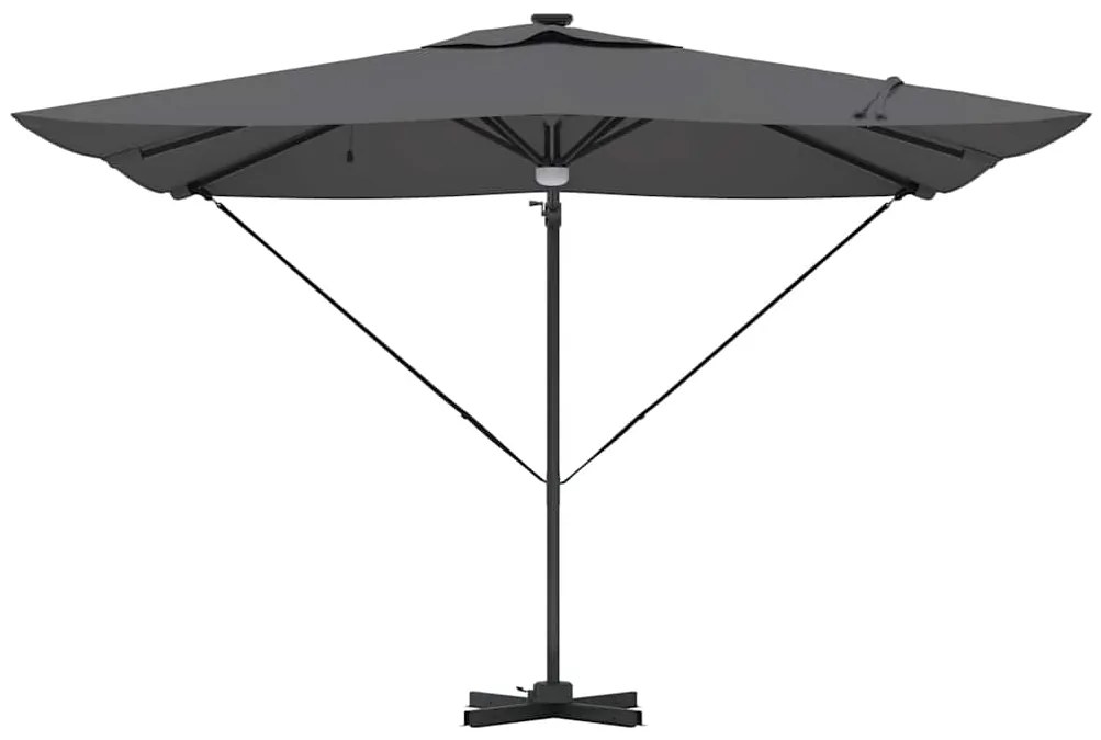 vidaXL Ρώμη Ομπρέλα Ανθρακί 286 x 285 x 270 εκ Αλουμίνιο, Πολυεστέρας